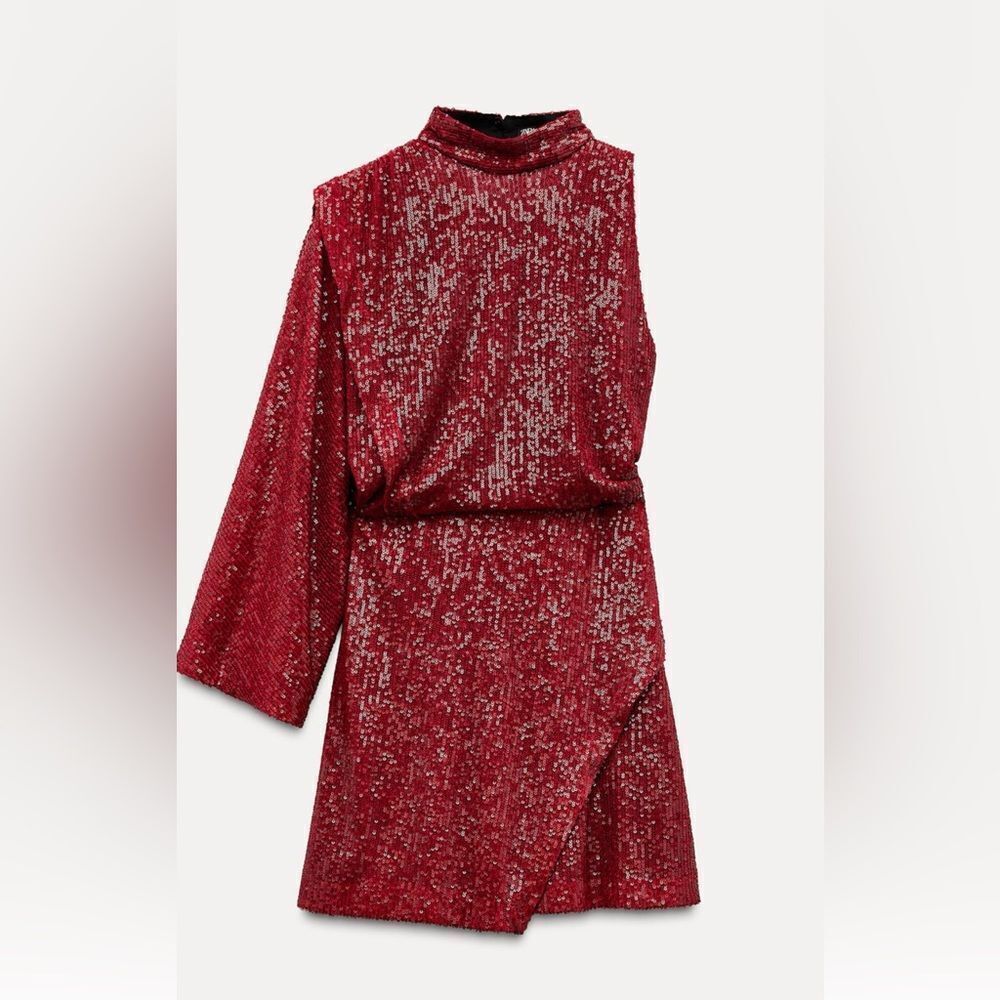 Zara asymmetric sequin dress